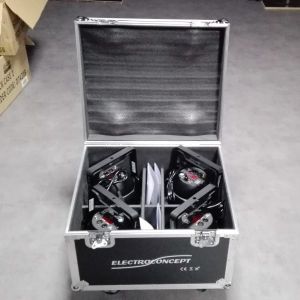 PACK 4 QPar 188 RGBWA+UV 18X10W DMX HF + FLIGHT CASE