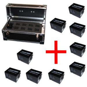 Pack 10 offset receivers DMX HF + charging case
