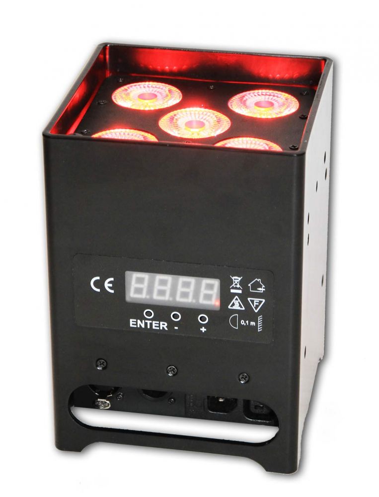 Projecteur Interieur LED sur batteries DMX sans fil 6x18w RGBW 